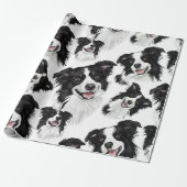 Speelse Border Collie inpakpapier (Uitgerold)