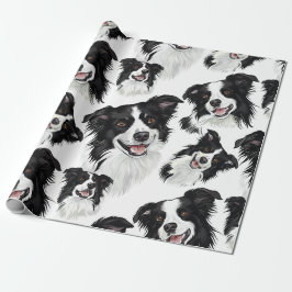 Speelse Border Collie inpakpapier