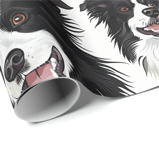 Speelse Border Collie inpakpapier (Rol Hoek)