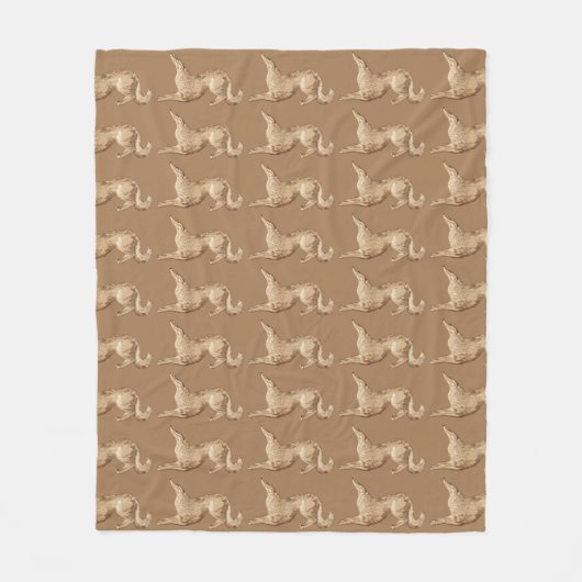 Speelse Borzoi fleece deken (Voorkant)
