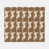 Speelse Borzoi fleece deken worp (Voorkant (Horizontaal))