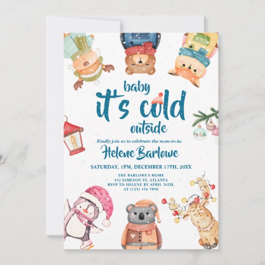 Speelse bosdieren Schattige Baby shower Kaart (Voorkant)