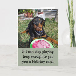 Speelse Bossy Rottweiler Verjaardag Kaart