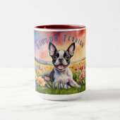 Speelse Boston Terrier Bliss, Koffie Delight Mok (Midden)