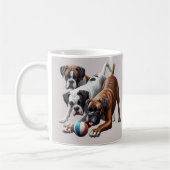 Speelse Boxer honden en bal Koffiemok (Links)