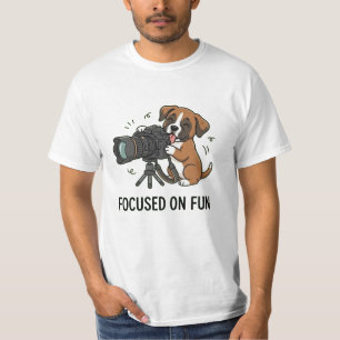 Speelse Boxerhond Fotografie Liefhebber Licht T-shirt