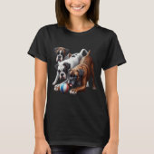 Speelse Boxerhonden en Bal T-shirt (Voorkant)