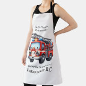 Speelse brandweerwagen bij zonsondergang schort (Insitu)