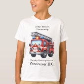 Speelse brandweerwagen bij zonsondergang t-shirt (Voorkant)