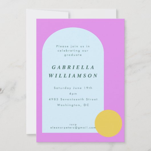 Speelse Bright Pastel Kleurrijke Graduation Party Kaart (Voorkant)