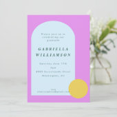 Speelse Bright Pastel Kleurrijke Graduation Party Kaart (Staand voorkant)