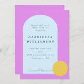 Speelse Bright Pastel Kleurrijke Graduation Party Kaart (Voorkant / Achterkant)