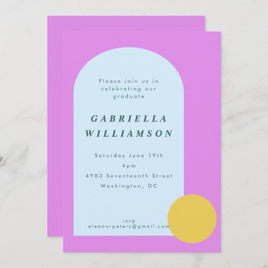 Speelse Bright Pastel Kleurrijke Graduation Party Kaart (Voorkant / Achterkant)