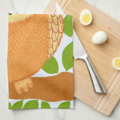 Speelse Bruine Uil Vogel Woodland Illustratie Theedoek (Quarter Fold)