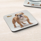 Speelse Bulldog Gepersonaliseerde Beverage Coaster Bier Onderzetter (Linkerzijde)