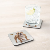 Speelse Bulldog Gepersonaliseerde Beverage Coaster Bier Onderzetter (Rechterzijde)