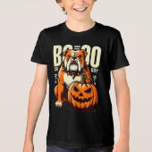 Speelse Bulldog Pop Art: Boo of Bulldog? Tri-Blend Shirt (Voorkant)