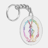 Speelse Bunny Bliss Sleutelhanger (Voorkant Links)