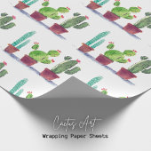 Speelse Cactus Art Wrapping Paper Cadeaupapier