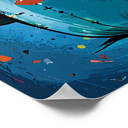 Speelse Cactus Karakter Rooster voor Kinderkamer D Poster (Hoek)