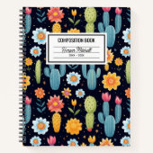 Speelse Cactus Pattern Composition Notitieboek (Voorkant)
