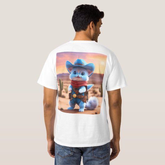 Speelse Cactus Sombrero Sticker T-shirt – Desert (Achterkant volledig)