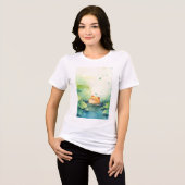 Speelse capybara die uit het water gluurt Tri-Blend shirt (Voorkant volledig)