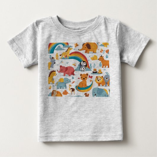 Speelse Cartoon Animal T-shirts voor kinderen (Voorkant)