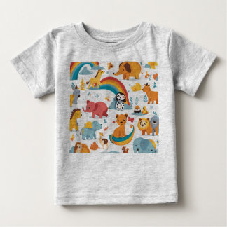 Speelse Cartoon Animal T-shirts voor kinderen