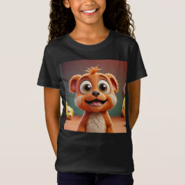 Speelse Cartoon Dier T-shirt voor Meisjes – Bright