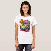 Speelse Cartoon Durian Fruit Karakter T-shirt (Voorkant volledig)
