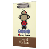 Speelse Cartoon Electric Monkey Custom Naam Klembord (Links)