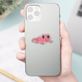 Speelse Cartoon Gecko Sticker Roze (Telefoon)