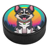 Speelse Cartoon Hond Hockey Puck (3/4)