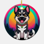 Speelse Cartoon Hond Keramisch Ornament (Achterkant)