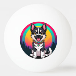Speelse Cartoon Hond Pingpongbal