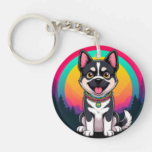 Speelse Cartoon Hond Sleutelhanger (Voorkant)