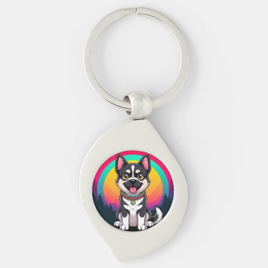 Speelse Cartoon Hond Sleutelhanger (Voorkant)