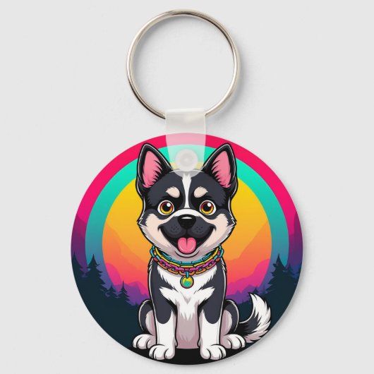 Speelse Cartoon Hond Sleutelhanger (Voorkant)