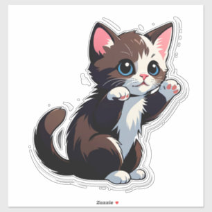 Speelse Cartoon Kitten Sticker