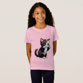 Speelse Cartoon Kitten T-shirt (Voorkant volledig)