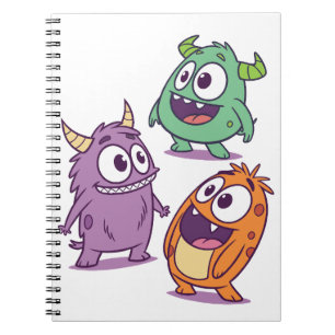 Speelse Cartoon Monsters – Schattig Karakter Met G Notitieboek