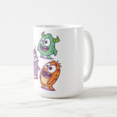Speelse Cartoon Monsters – Schattigee Big-Eyed per Koffiemok (Voorkant rechts)