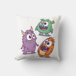 Speelse Cartoon Monsters – Schattigee Big-Eyed per Kussen