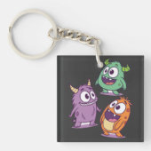 Speelse Cartoon Monsters – Schattigee Big-Eyed per Sleutelhanger (voorkant)