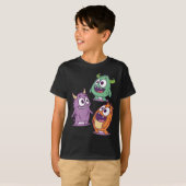 Speelse Cartoon Monsters – Schattigee Big-Eyed per T-shirt (Voorkant volledig)