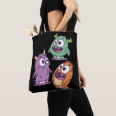 Speelse Cartoon Monsters – Schattigee Big-Eyed per Tote Bag (Dichtbij)
