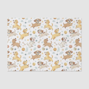 Speelse Cartoon Puppies - Kinderen Design Patroon Tissuepapier