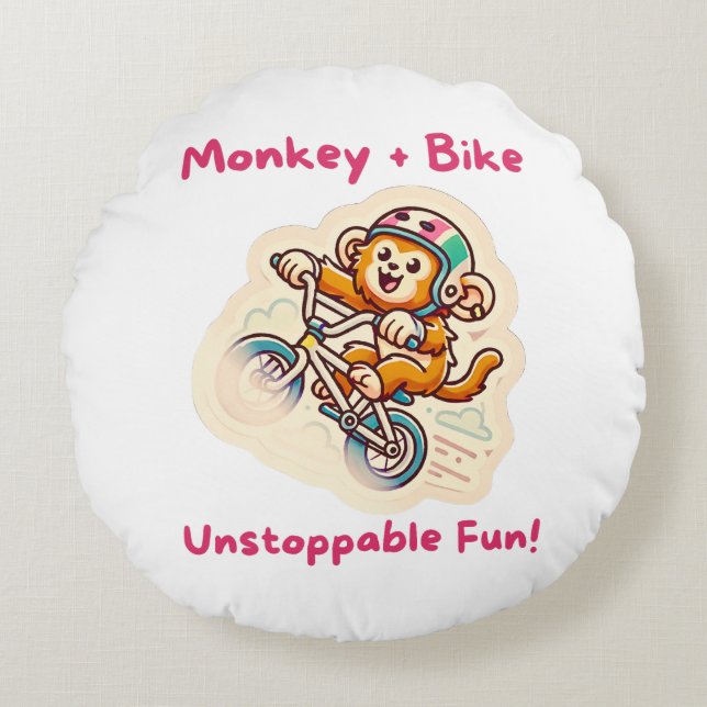 speelse cartoon stijl rond kussen (Voorkant)