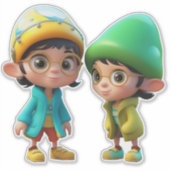 Speelse Cartoon-thema Mousepad Sticker (Voorkant)